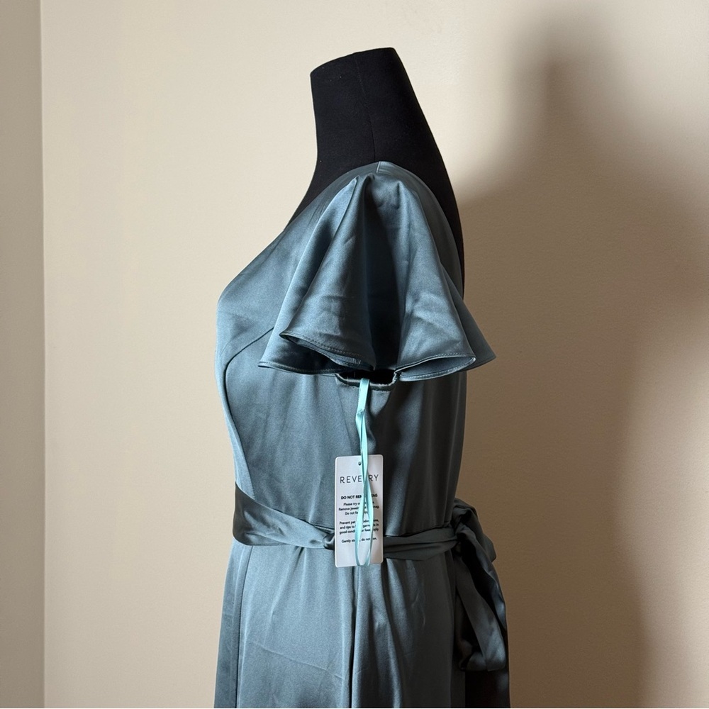 NWT Revelry Thalia Satin Dress Bridesmaid Dress Size 12 COLOR: Eucalyptus - 712 - Picture 8 of 14